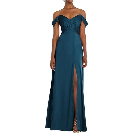 Dessy Collection | Dresses | Womens Offtheshoulder Flounce Sleeve Empire  Waist Gown | Poshmark